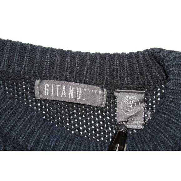 Vintage Native American Big Chief Head Crewneck Sweater Size M Chunky Knit Patch - Picture 3 of 7